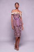 Strapless Crystal Midi Dress