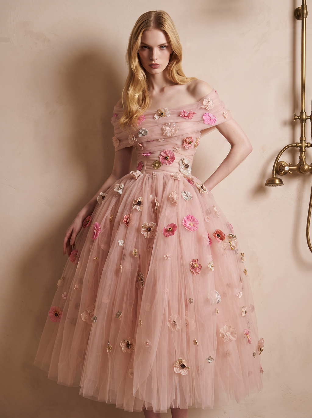 Floral Voluminous Midi Dress