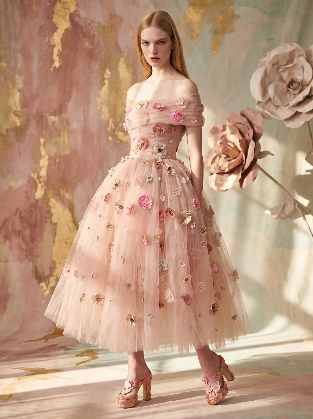 Floral Voluminous Midi Dress