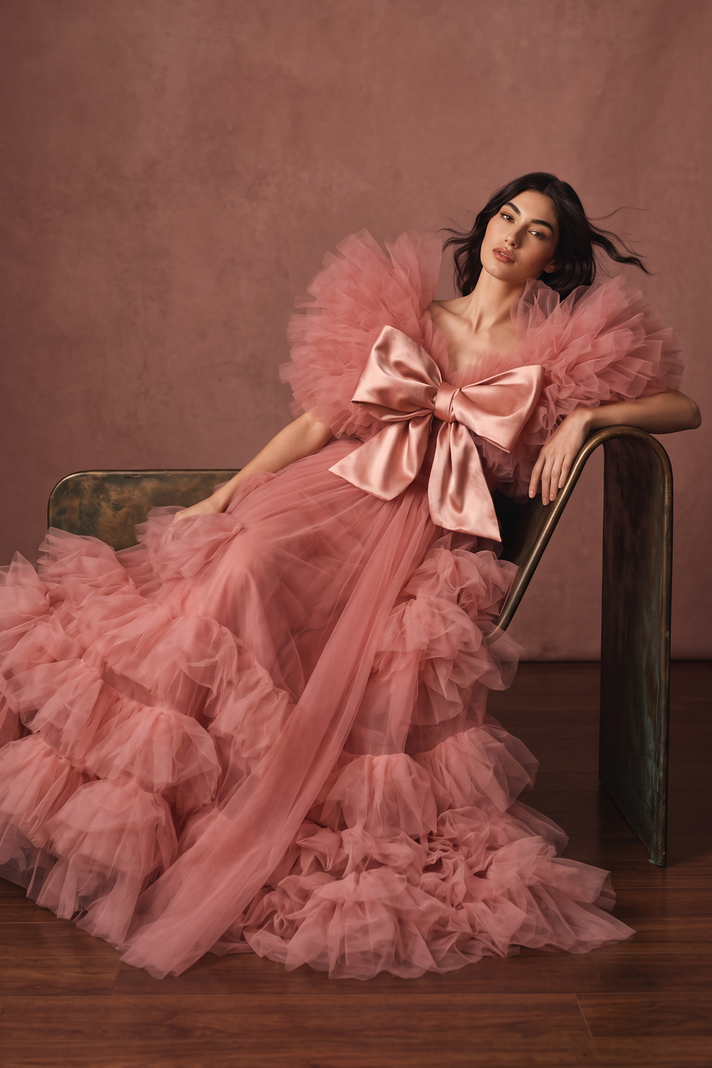 Vestido con lazo a capas