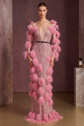 Feather Detailed Gown