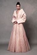 Tonal Floral Embroidery Gown