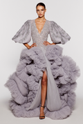 Half Sleeve Ball Gown