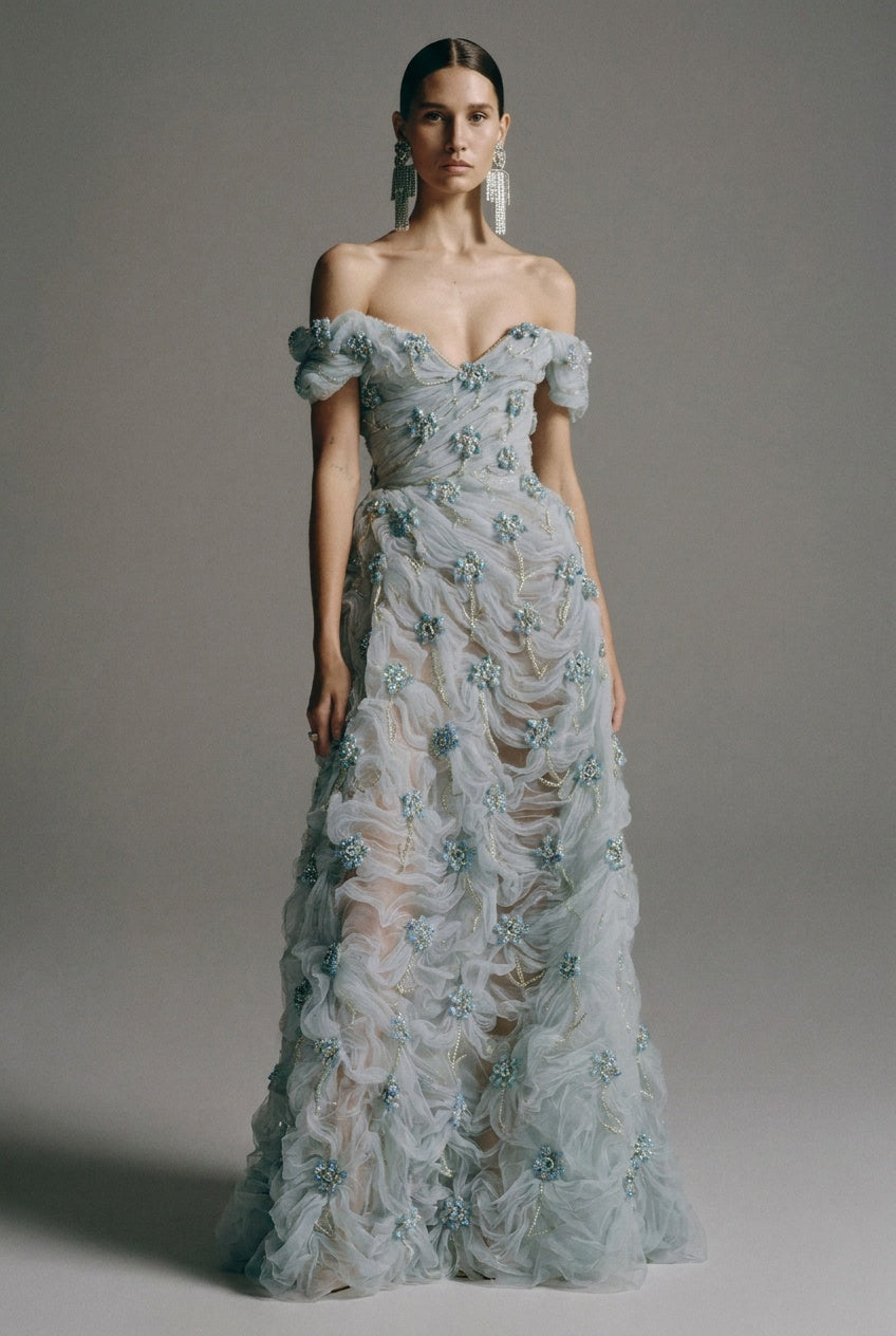 Off-Shoulder Evening Gown