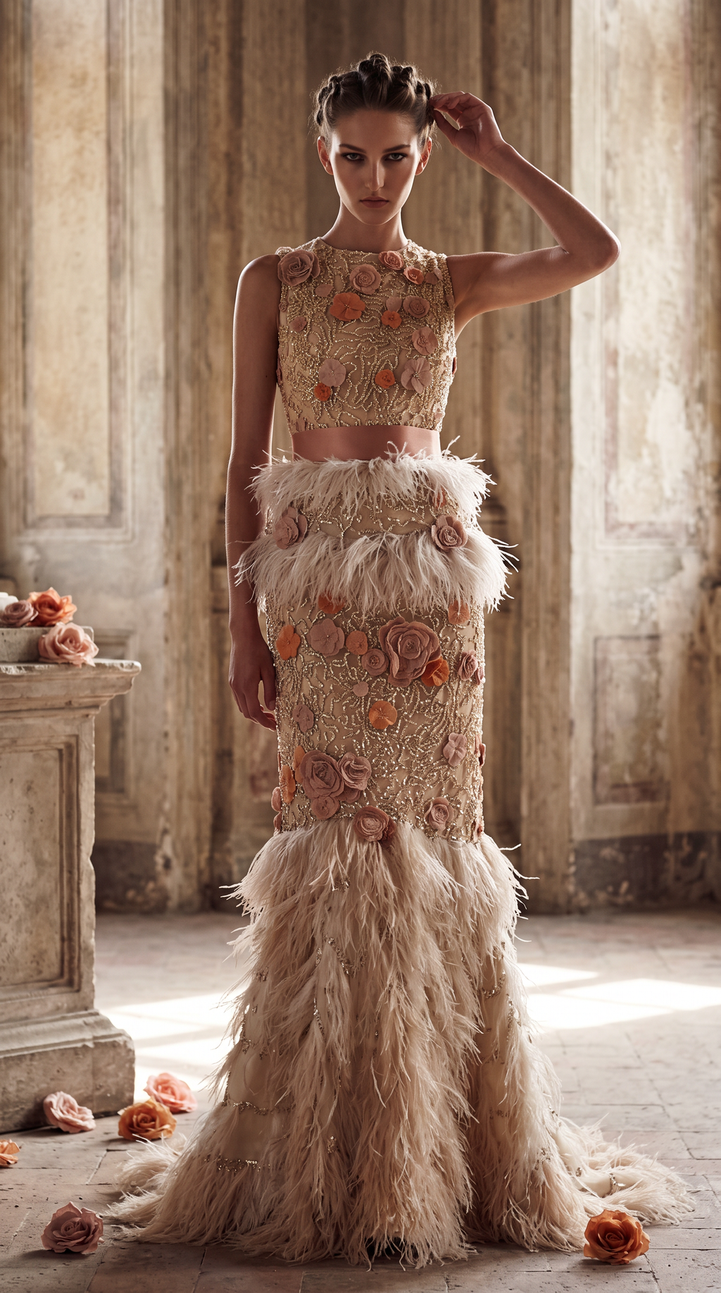 Sleeveless Multi Media Gown