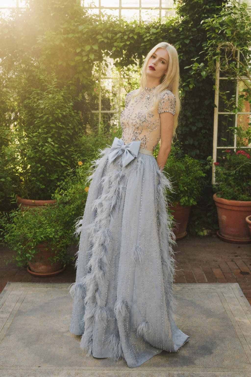 Vestido de noche de manga corta