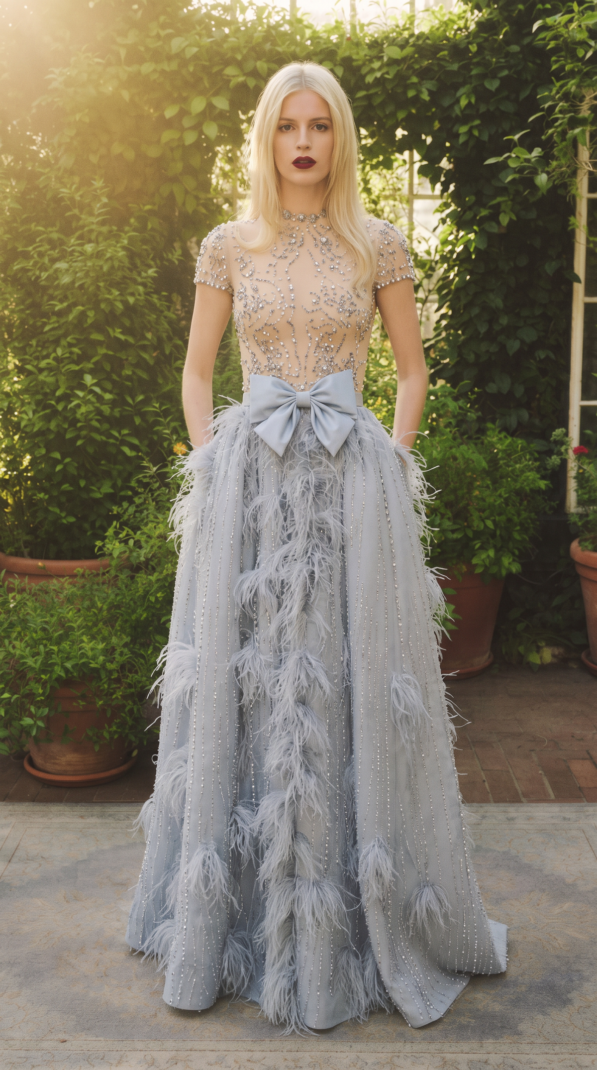 Short Sleeve Evening Gown