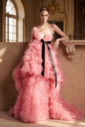 One-Shoulder Ruffle Ball Gown