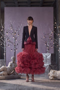 Blazer Peplum Ruffle Dress
