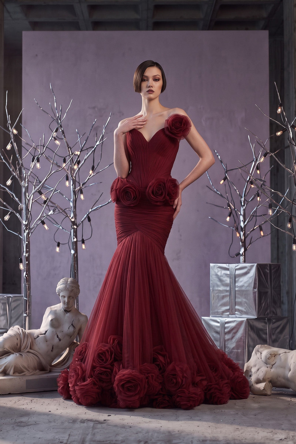 Rose Hem Mermaid Gown