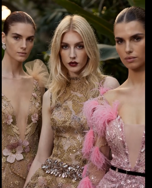 Feather Detailed Gown