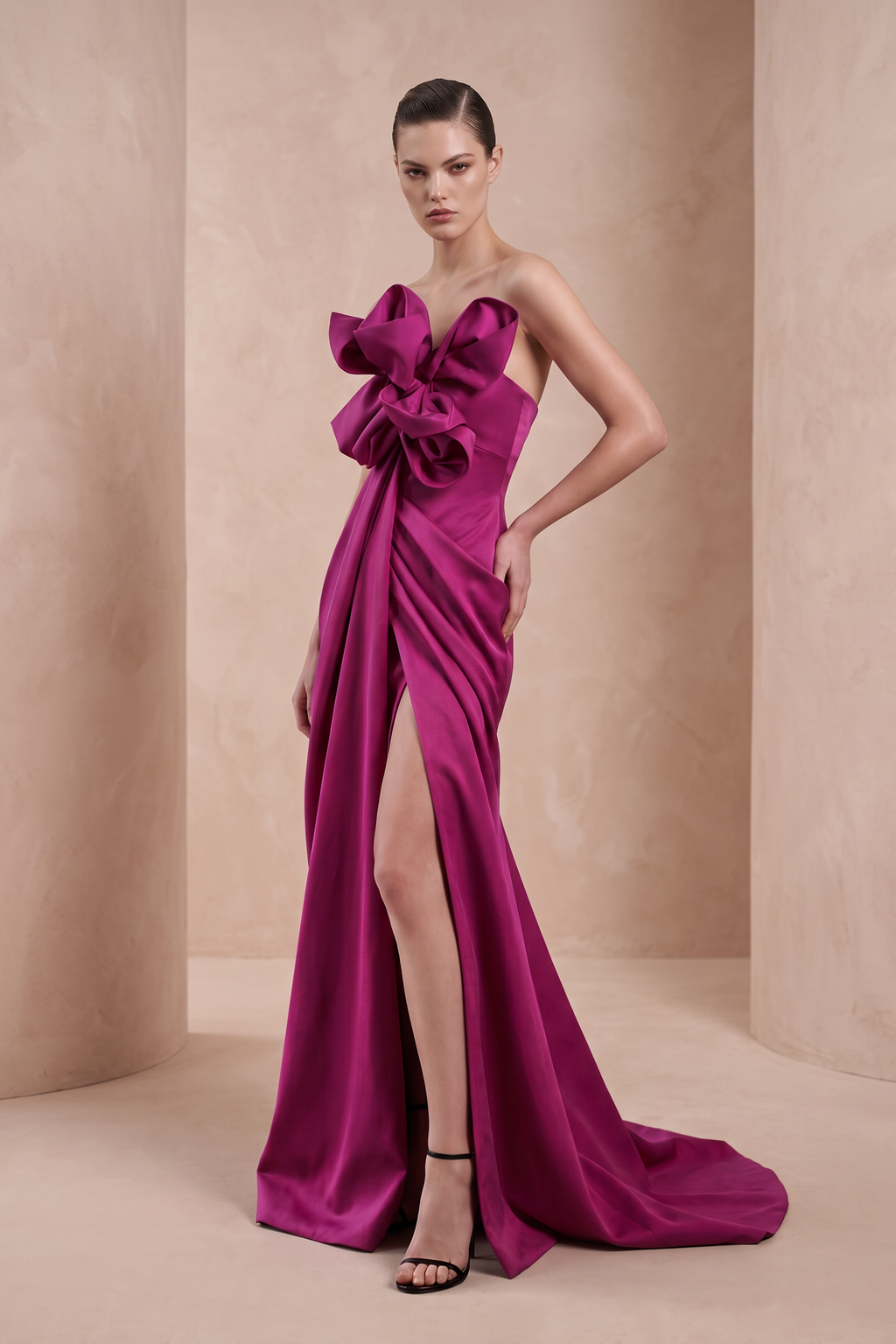 Strapless Draped Gown