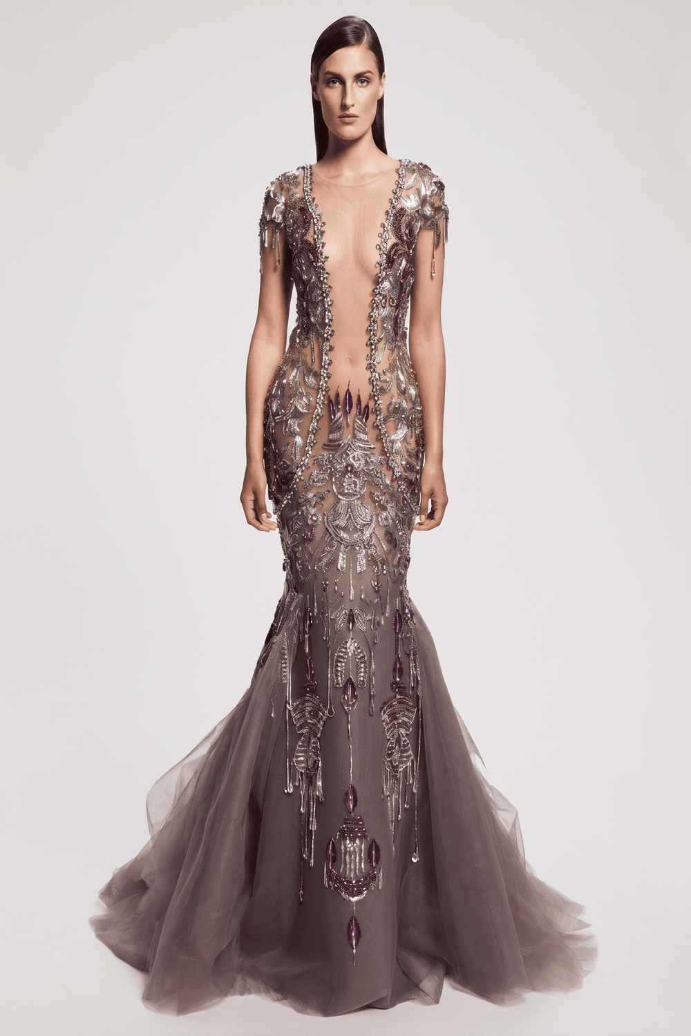 Short Sleeve Evening Gown